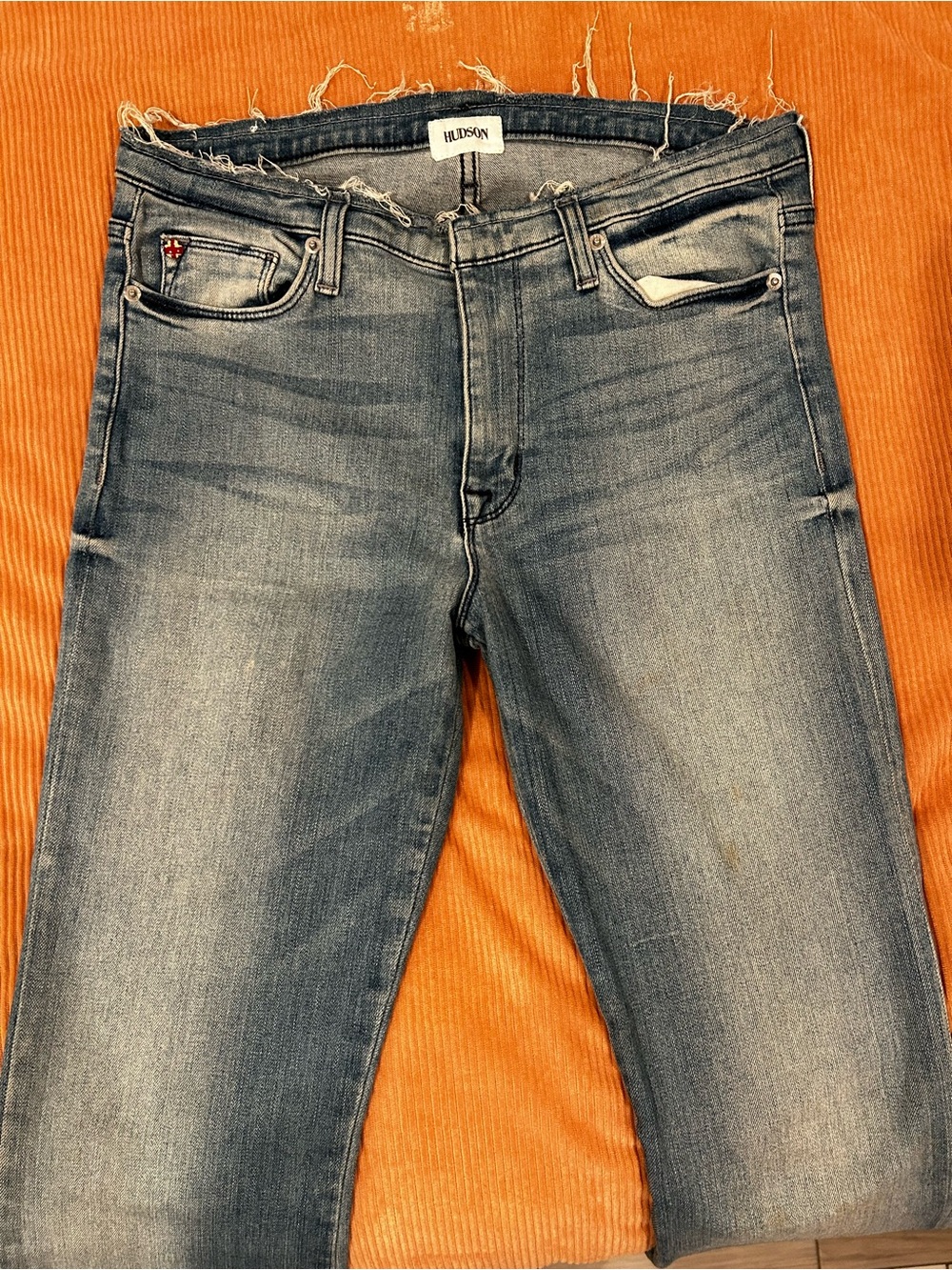 Women’s Hudson Jeans cut off flair TYLER-Distressed Waist jeans Size 28